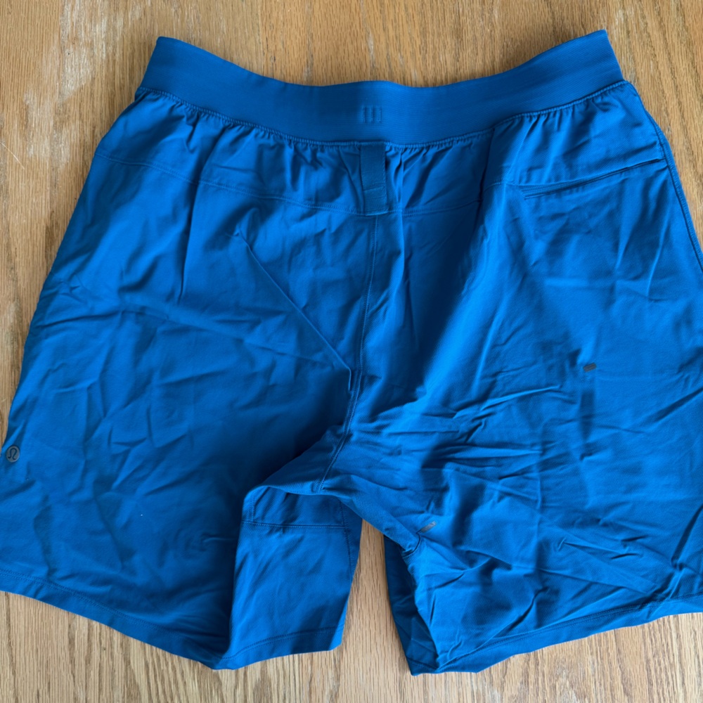 Lululemon Mens License To Train Linerless Short Size L Blue Athletic Workout - Picture 7 of 12